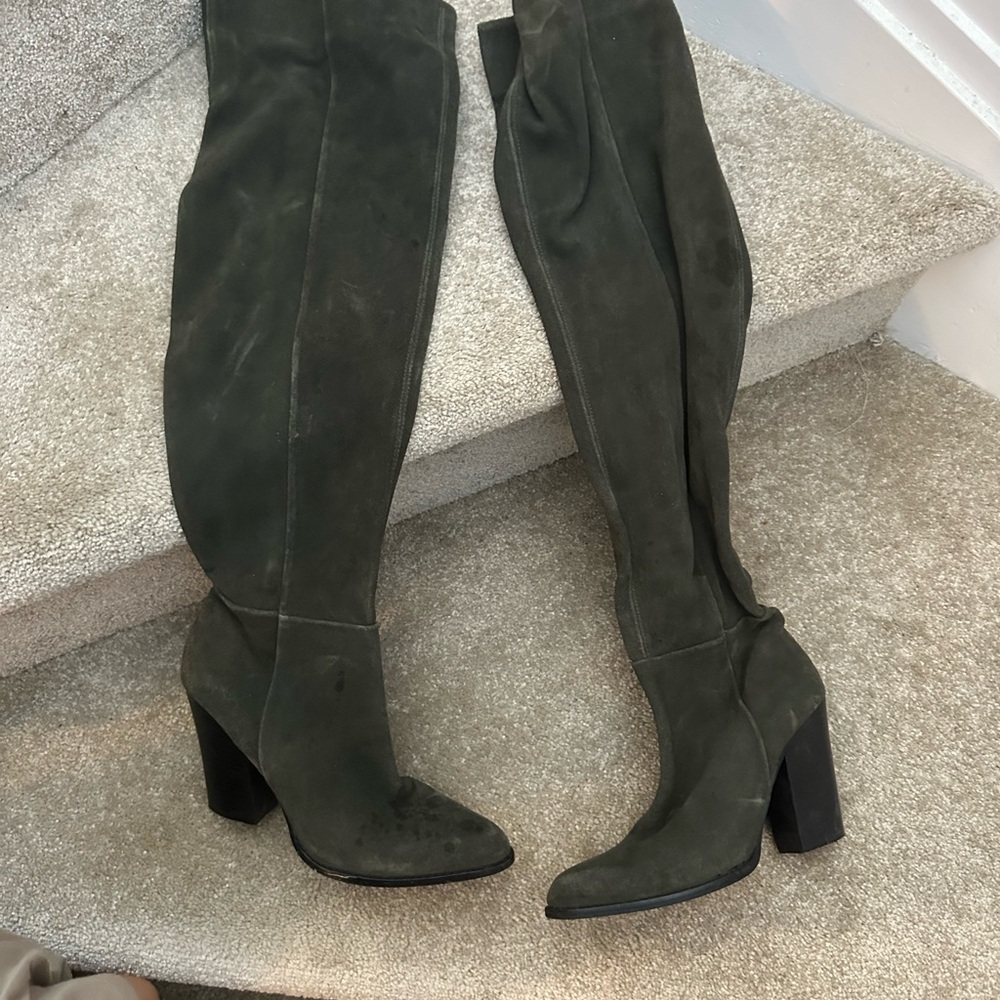 Aldo Dark Green Over the Knee Boots